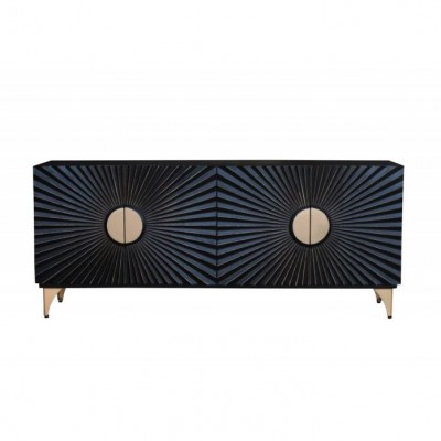 Comoda cu model 3D Solaris 177cm Mango negru/ auriu