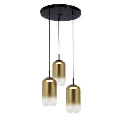 Lustra LED suspendata design decorativ Chloe 3L negru/auriu