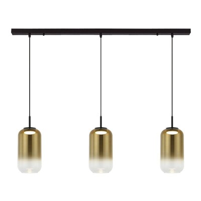 Lustra LED suspendata design decorativ Chloe 3L negru/auriu