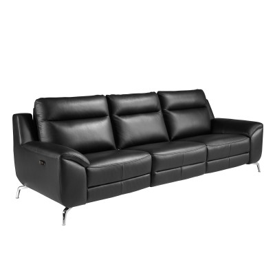 Canapea 3 locuri eleganta, design LUX cu functia relax Cowhide black
