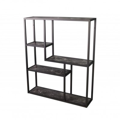 Raft de perete design industrial Slim Line 90cm, negru