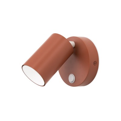 Aplica de perete cu spot directionabil stil minimalist PENN, rosu coral