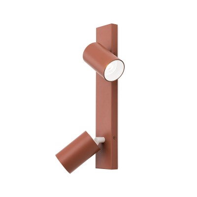 Aplica cu 2 spoturi directionabile stil minimalist PENN, rosu coral