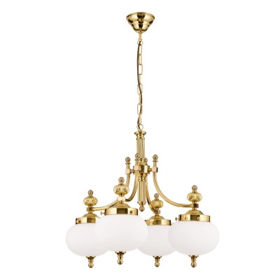 Lustra suspendata eleganta stil clasic Nostalgie 4L alama lucios/opal