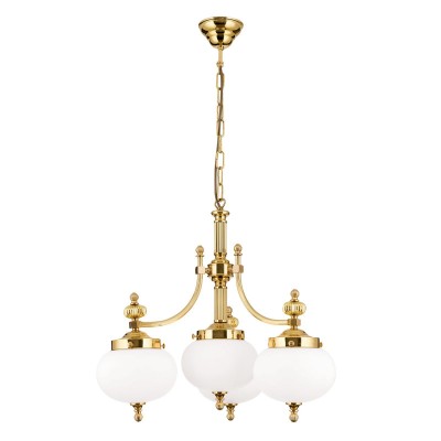 Lustra suspendata eleganta stil clasic Nostalgie 4L alama lucios/opal