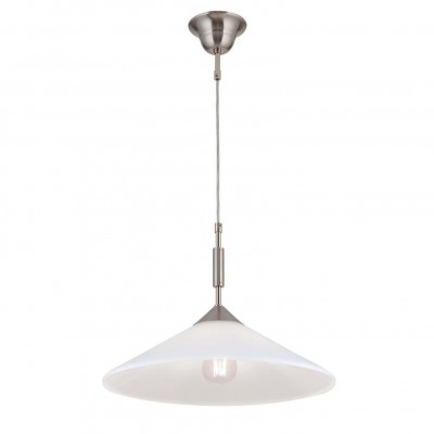 Lustra, Pendul realizat manual ARTDESIGN 40cm, crom satinat/ alb opac