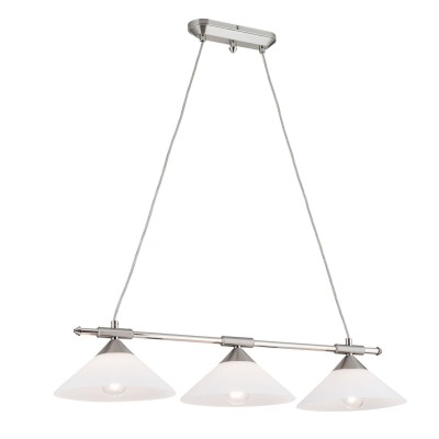 Lustra, Pendul realizat manual ARTDESIGN 3L, crom satinat/ alb opac