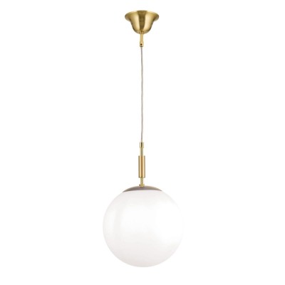 Lustra, Pendul realizat manual ARTDESIGN 25cm, alama mat/ alb opac