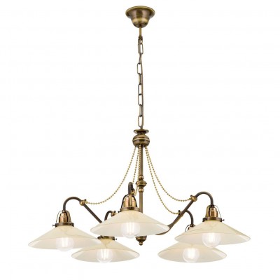 Lustra realizata manual design rustic ARTDESIGN 5L, patina/ champagne