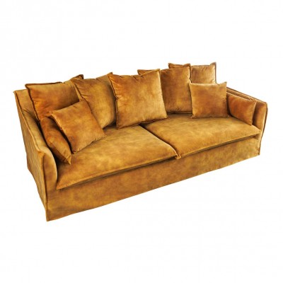Canapea confortabila Heaven 205cm, catifea galben mustar