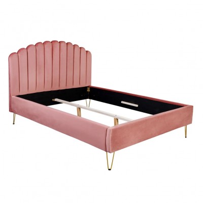 Pat dublu tapitat design modern Pearl 140x200cm roz
