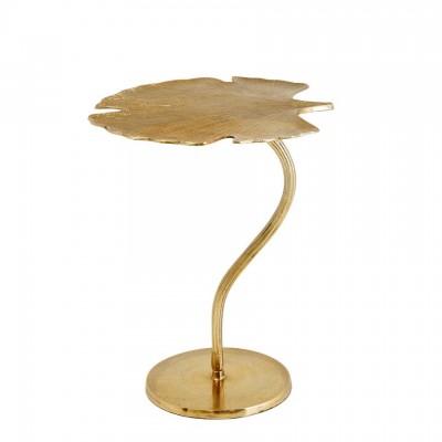 Masuta auxiliara cu aspect deosebit Ginkgo Leafs 53cm, auriu