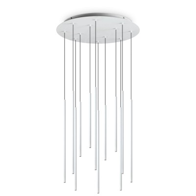 Lustra cu 12 pendule LED design tubular FILO sp12 2700k alb