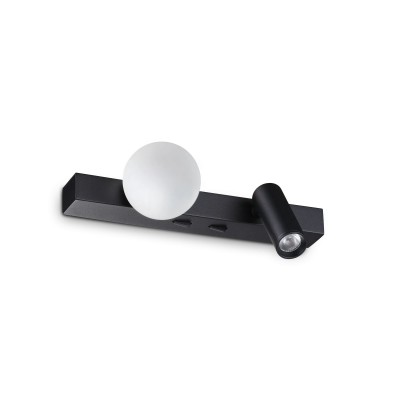 Aplica LED stil minimalist Ping pong ap negru
