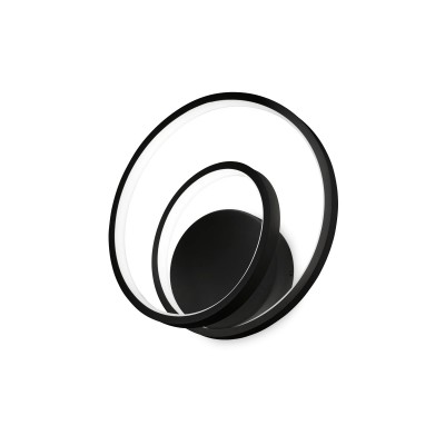 Aplica LED design circular Oz ap on-off 2700k negru