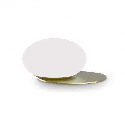 Veioza, Lampa de masa design modern, Ninfea ap2, alama satinata