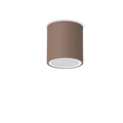 Mini Plafoniera Exterior Techo pl1 round d09, Protectie IP54, Cafeniu