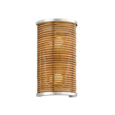 Aplica LUX din Rattan, Otel, Design Industrial Vintage, Carayes