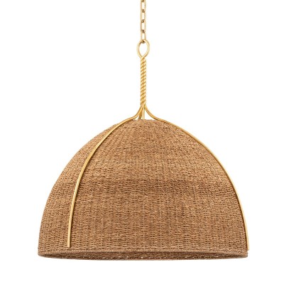 Lustra Suspendata din Franghie Lampakanai, Design Lux, auriu, Woodlawn