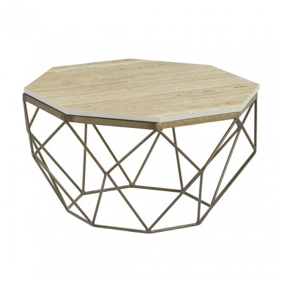 Masuta de cafea rotunda, Travertin, Bej, DIAMOND 70cm