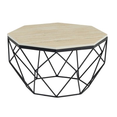 Masuta de cafea rotunda, Travertin, Bej, DIAMOND 70cm