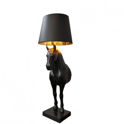 Lampa decorativa de podea, Cal, Negru, BLACK BEAUTY 130cm
