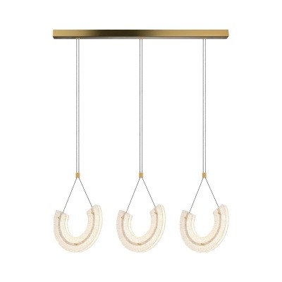 Lustra cu 3 Pendule LED, Aluminiu, Auriu, Deco Line