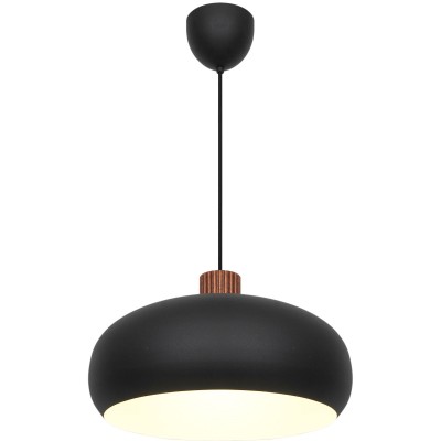Lustra, Pendul Design Nordic Minimalist, Lemn, Metal, Aurelio negru