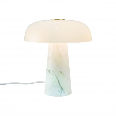 Veioza Design Nordic Minimalist, Marmura, Sticla, Glossy Mini alb