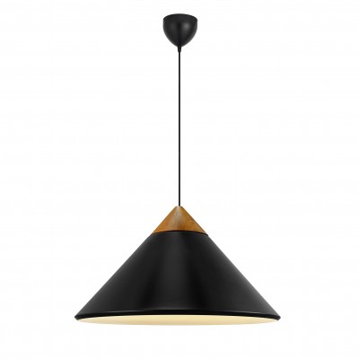 Lustra, Pendul Design Nordic Minimalist, Lemn, Metal, Kinto negru