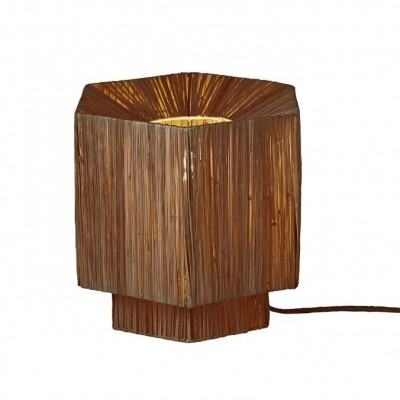 Veioza/Lampa Eco din Rafie, Panama octogon S, maro
