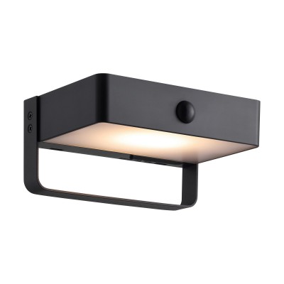 Aplica solara cu senzor de miscare, protectie IP44, Saulio negru