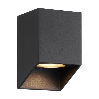 Aplica Perete Exterior, Lumina in Jos, Protectie IP44, Nico negru