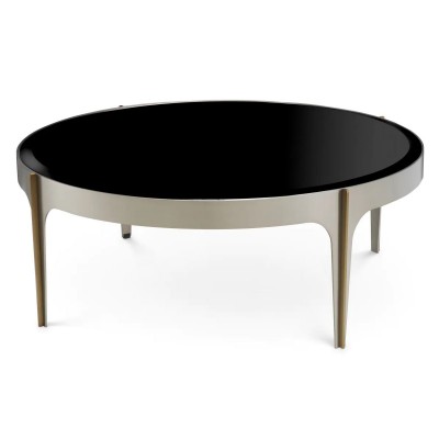Masuta de Cafea Design LUX, Otel, Sticla, Negru, Artemisa