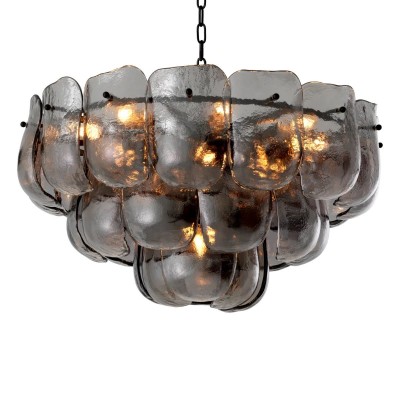 Candelabru design LUX, Sticla, Fumuriu, Gustave