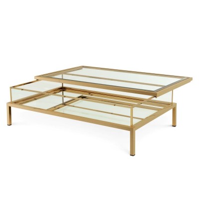 Masuta de cafea LUX, Alama Periata, Harvey rectangular