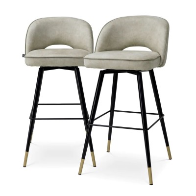 Set de 2 scaune bar design LUX Cliff, Mayer silver