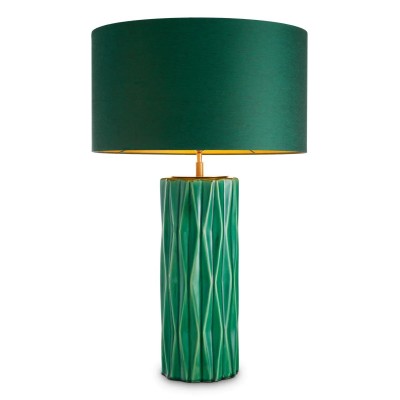 Veioza, Lampa de masa LUX, Ceramica, Verde, Amarello