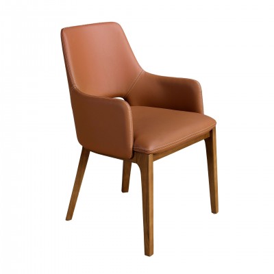 Scaun design LUX, Nuc, Piele sintetica, Brown