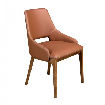 Scaun design LUX, Nuc, Piele sintetica, Brown