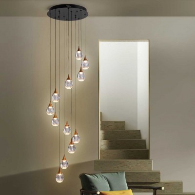 Lustra LED dimabila design modern Corina 12L negru/cupru