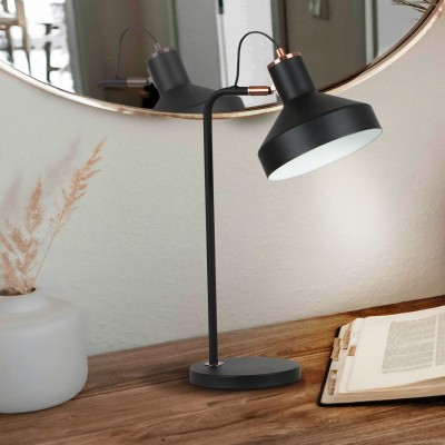 Veioza/Lampa de masa din metal design moderm Irias negru/cupru