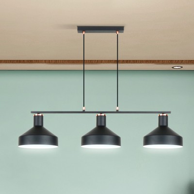 Lustra suspendata din metal design moderm Irias 3L negru/cupru