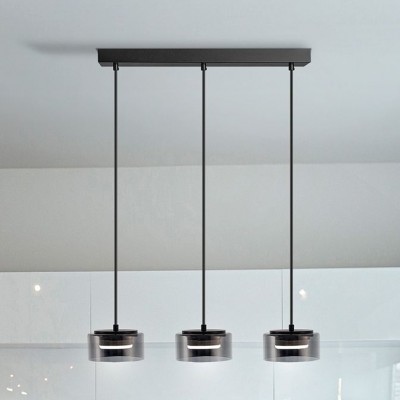Lustra LED suspendata design modern Olaia 3L Fumuriu
