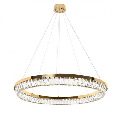 Lustra suspendata LED, Metal, Sticla, SAYOV 100 auriu