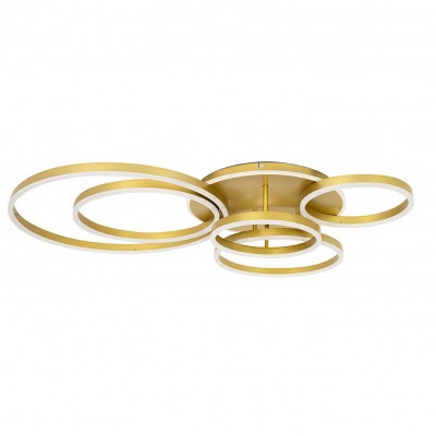 Plafoniera LED cu Telecomanda, Design Geormetric, RINGS 6 auriu