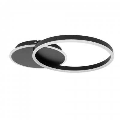 Plafoniera LED cu Telecomanda, Design Geormetric, RINGS 2 negru