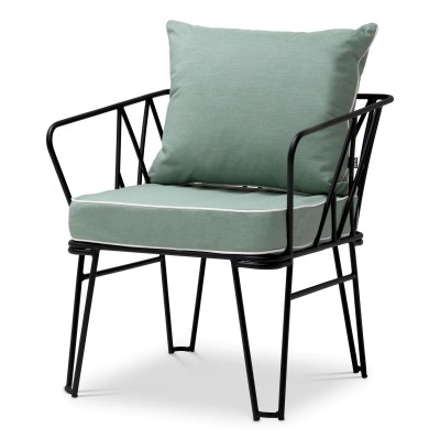 Scaun design LUX pentru exterior, Tesatura, Metal, Clifton blaise light blue