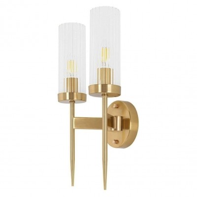 Aplica de perete, Metal, Sticla, Flame auriu