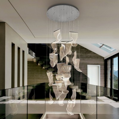 Lustra LED casa scarii  design ultra-moderna Velos crom